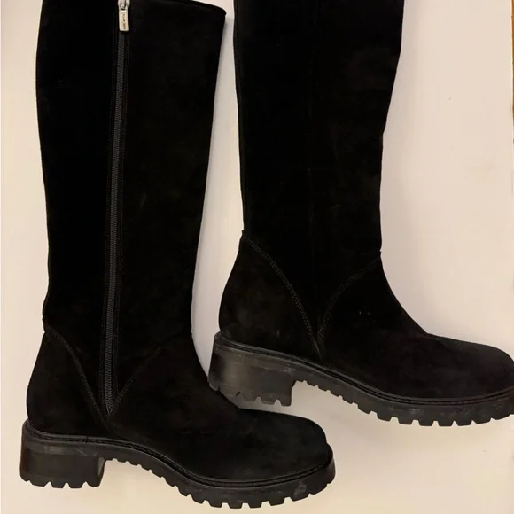 Barneys New York Long Suede + Shearling Boots (like new condition) - Picture 3 of 12